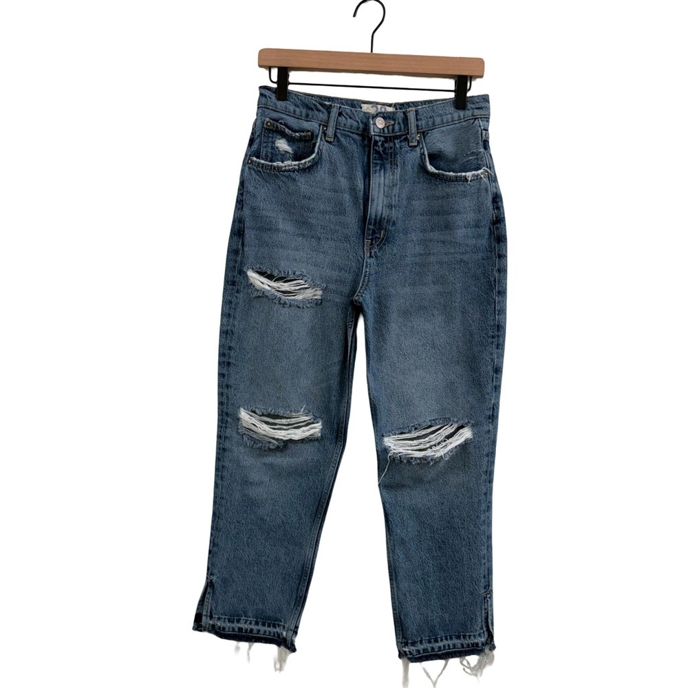 Free People Distressed Ankle Jeans in Blue